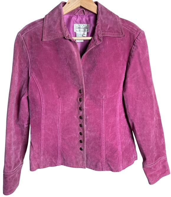 Live a Little Jackets & Blazers - Vintage Live A Little Size PS 100% Leather Pink Button Jacket